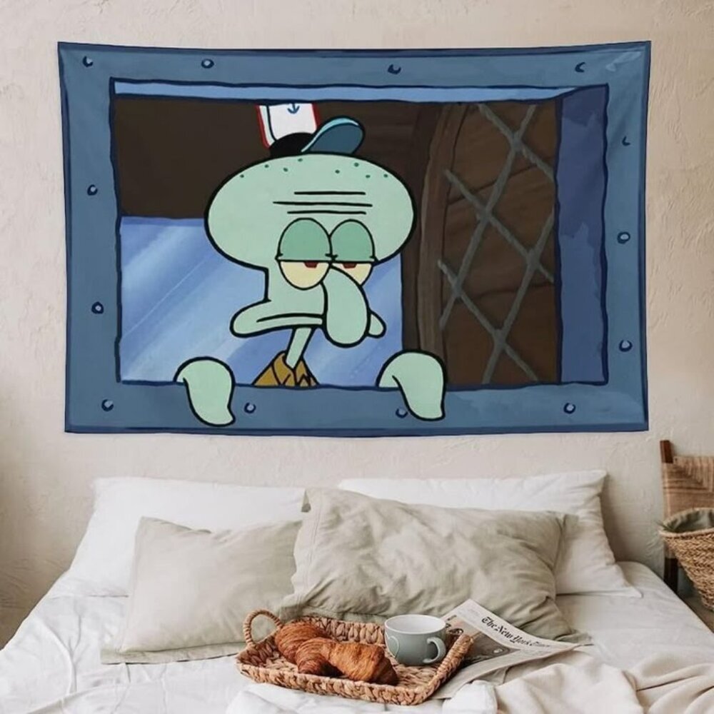 SpongeBob Funny Squidward Cartoon Squidward Krusty Krab Window Wall Poster